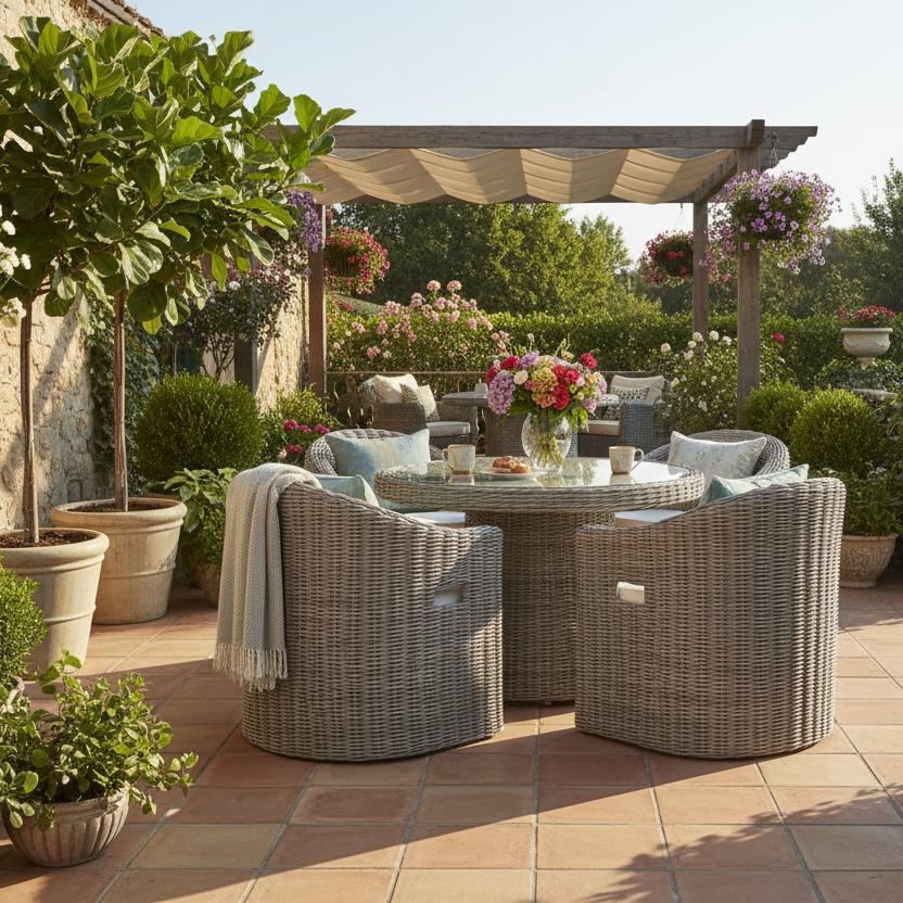 Set de Table 4 Places Gallery Garden Ragusa Design Moderne en Polyrotin
