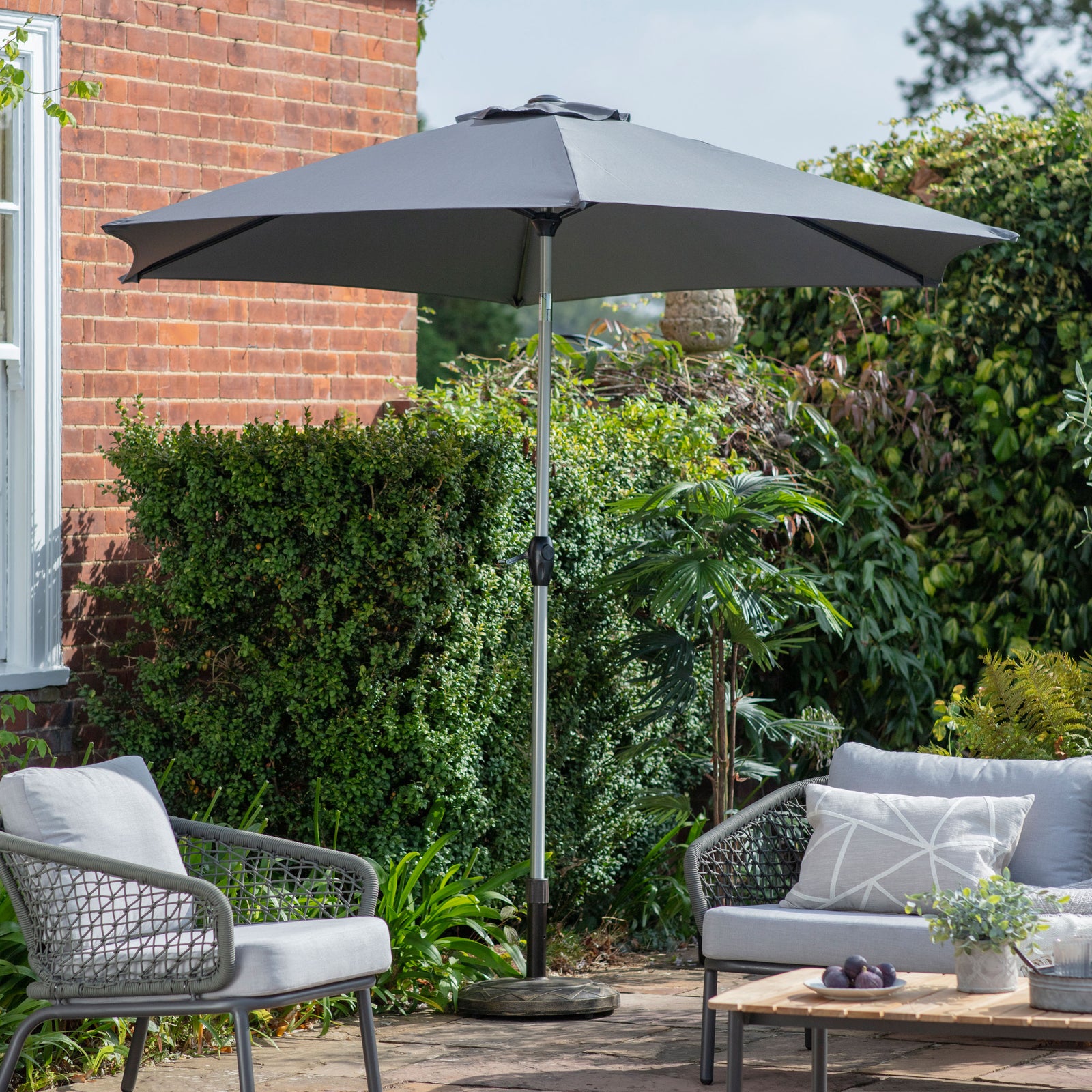 Collection Jardin Vazzano – Parasol rectangulaire 2,7 mètres Gris