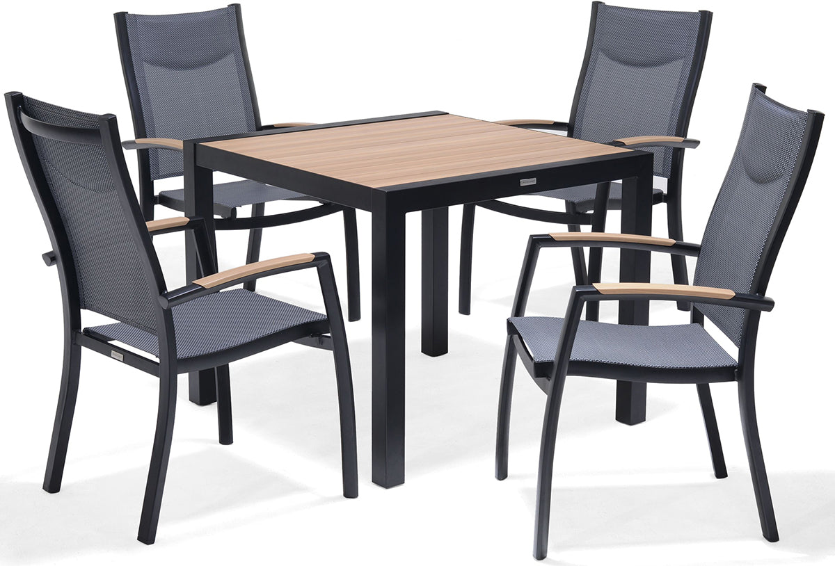 Jeu de 4 Chaises Panama en Noir - 6
