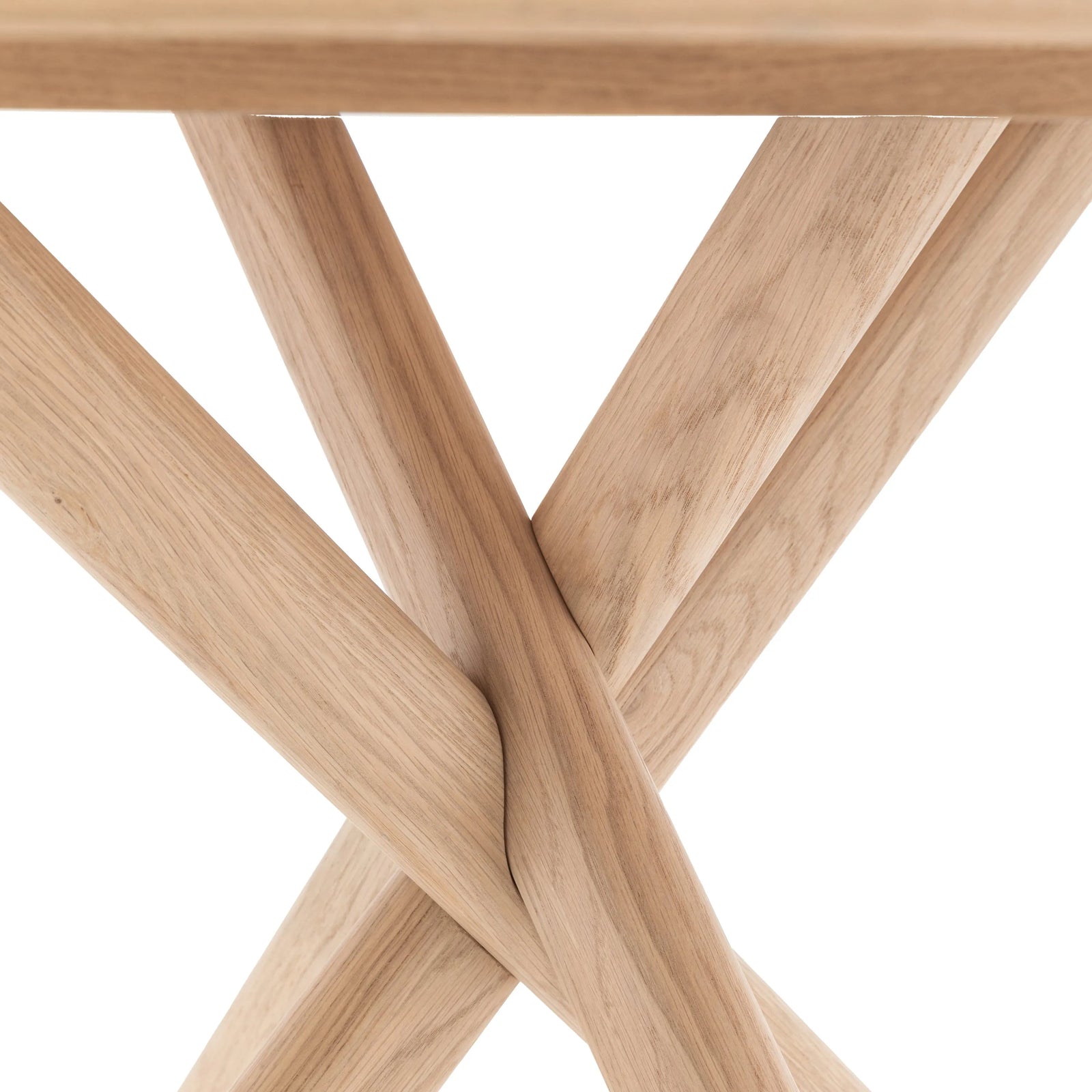 Table à Manger Korsa – Design Moderne et Base Sculpturale en Bois Naturel - 4