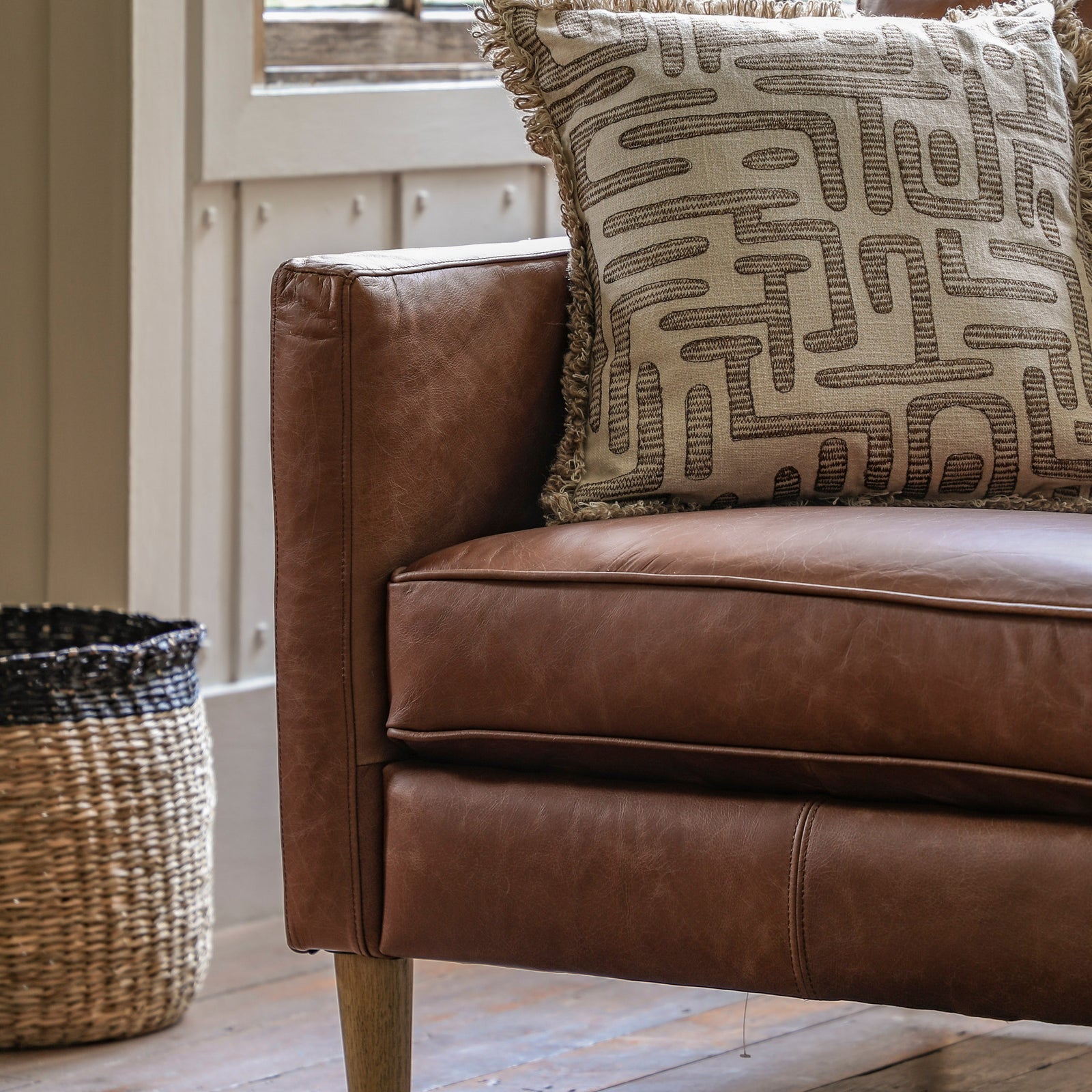 Fauteuil Osborne en Cuir Marron Vintage - 5
