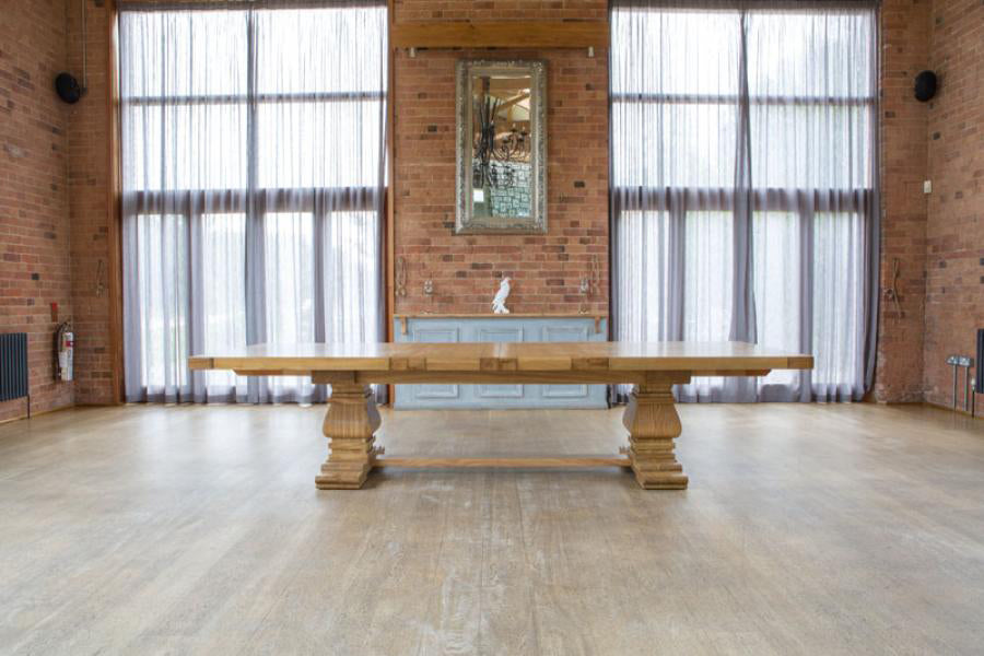 Windermere Rustic Monastery Extending Dining Table in Natural - 4