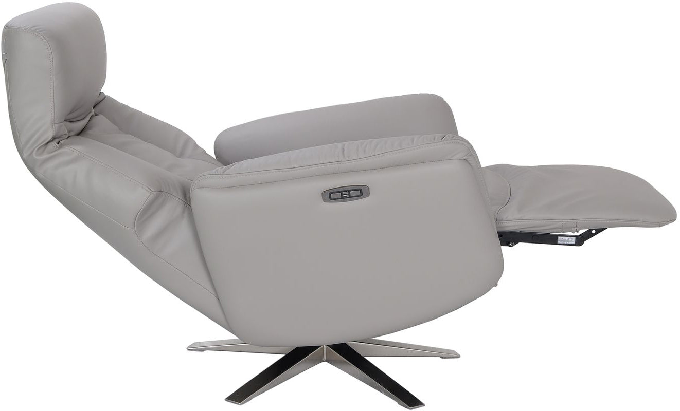 Alliance Mondiale du Meuble Houston Fauteuil Reclinable en Cuir Platine - 3