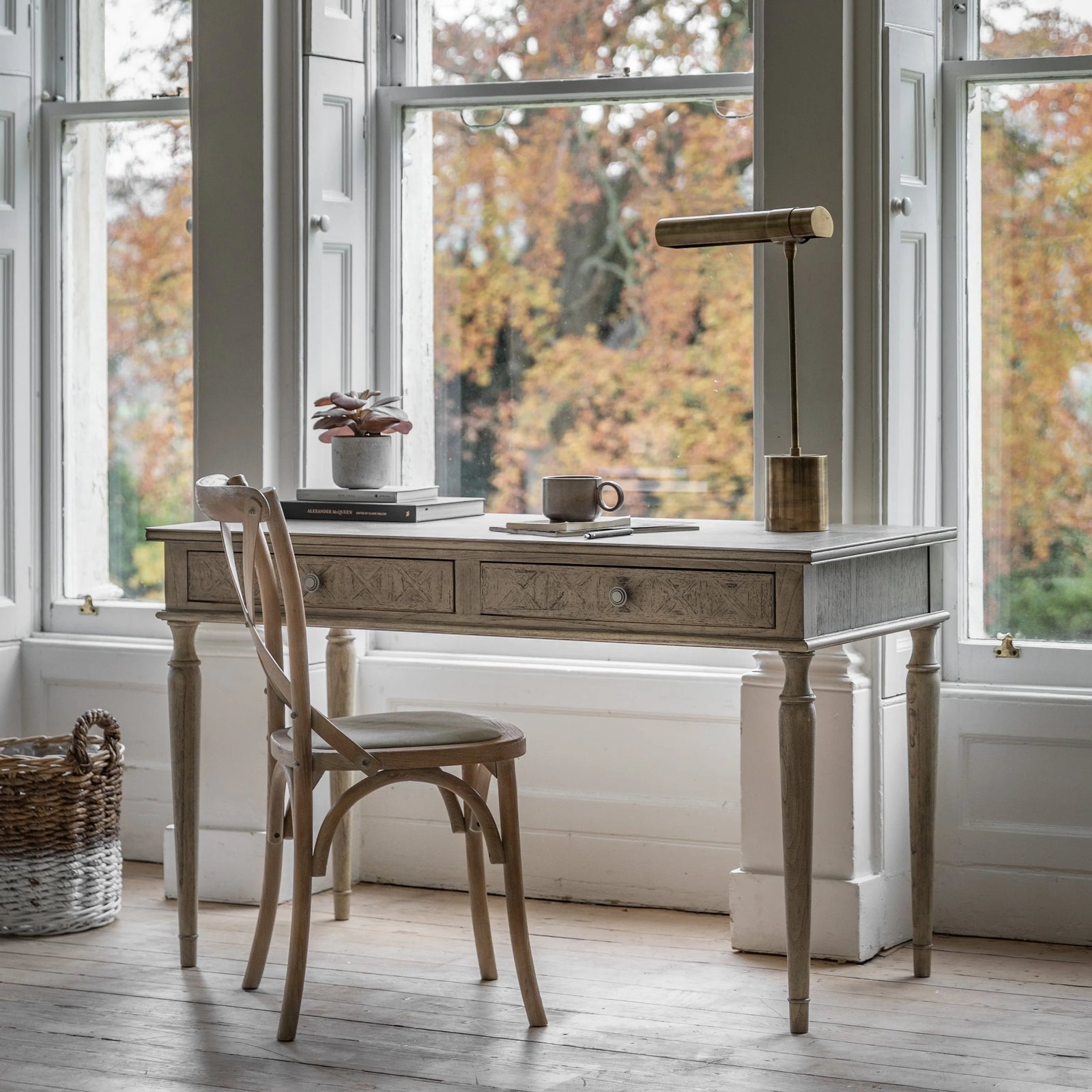 Rustique Bureau à 2 Tiroirs