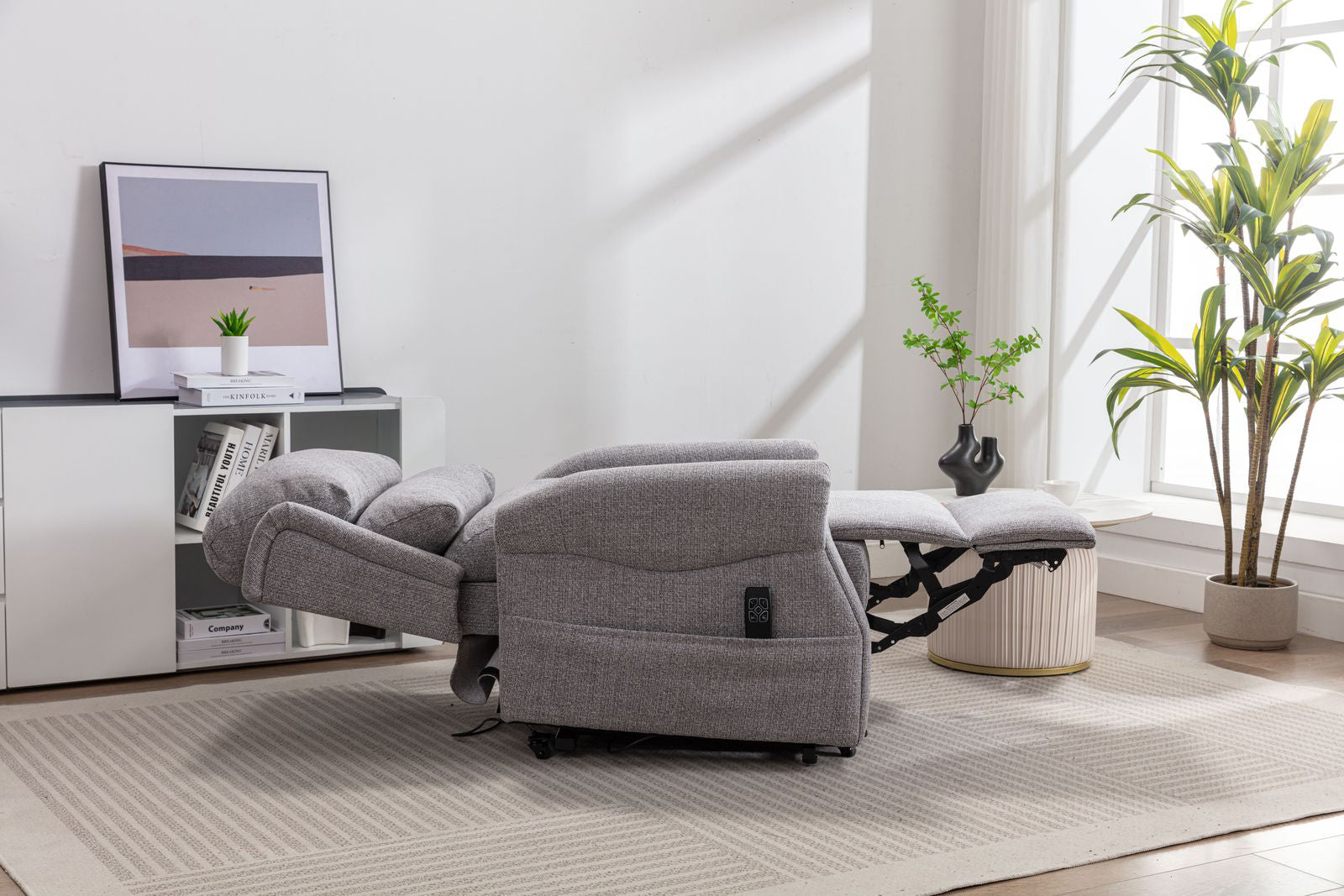 FAB Luxembourg" Fauteuil relevable et inclinable moteur double, tissu Cha Cha Dove - 3