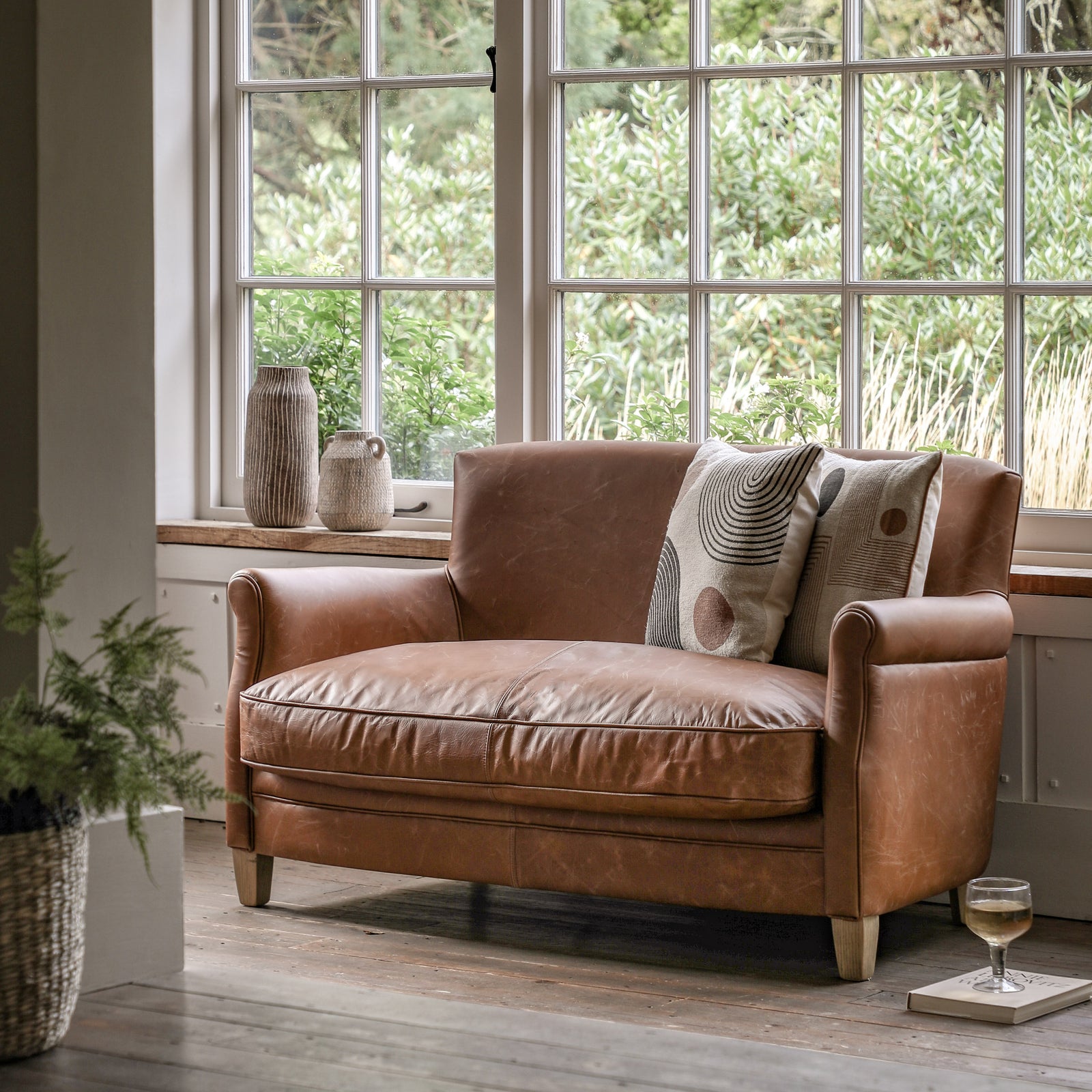 Canapé Mr. Paddington en Cuir Marron Vintage