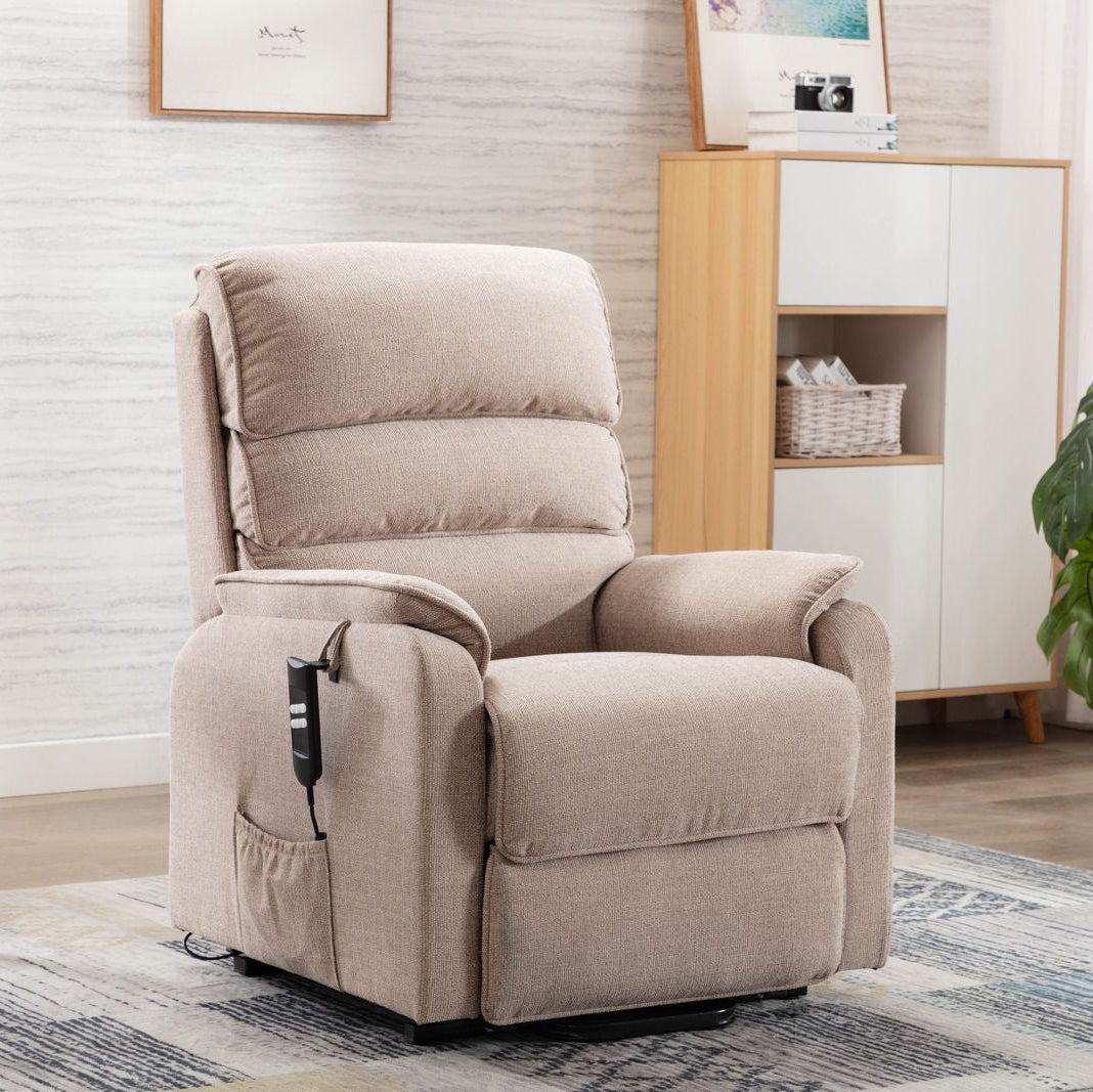 Fauteuil inclinable relevable Valencia en tissu Lisbonne Beige