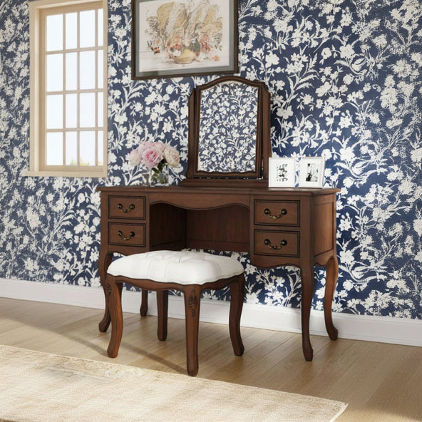 Montpellier Dressing Table and Stool Set in Walnut