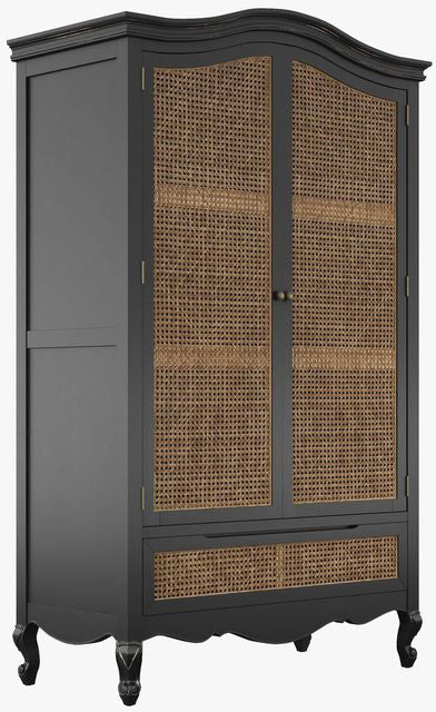 Armoire 2 portes et 1 tiroir Montpellier en noir - 4