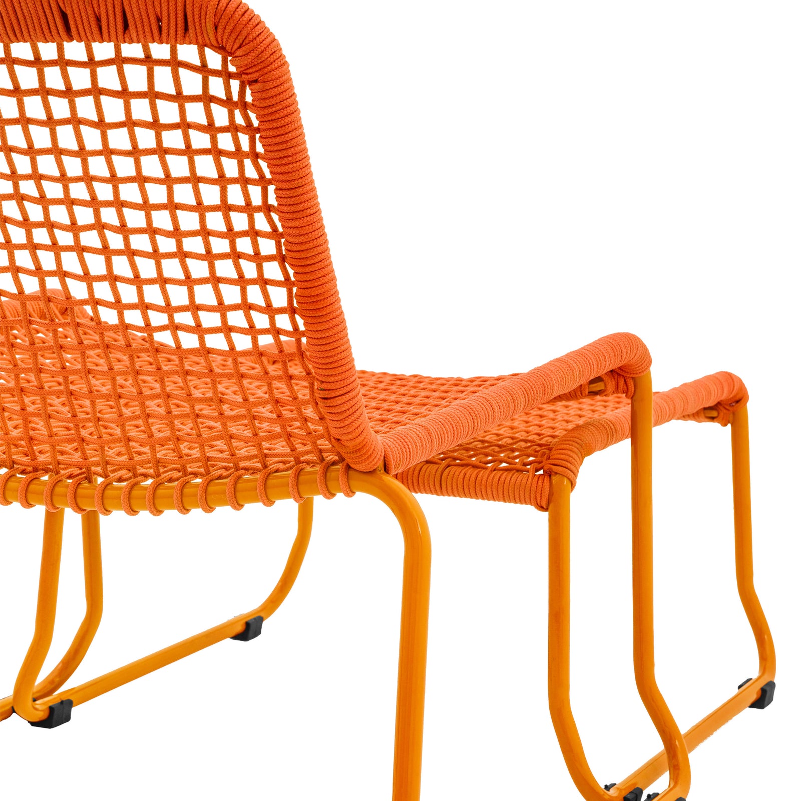 Galerie Garden Fauteuil de relaxation Sassano avec repose-pieds en Orange - 7