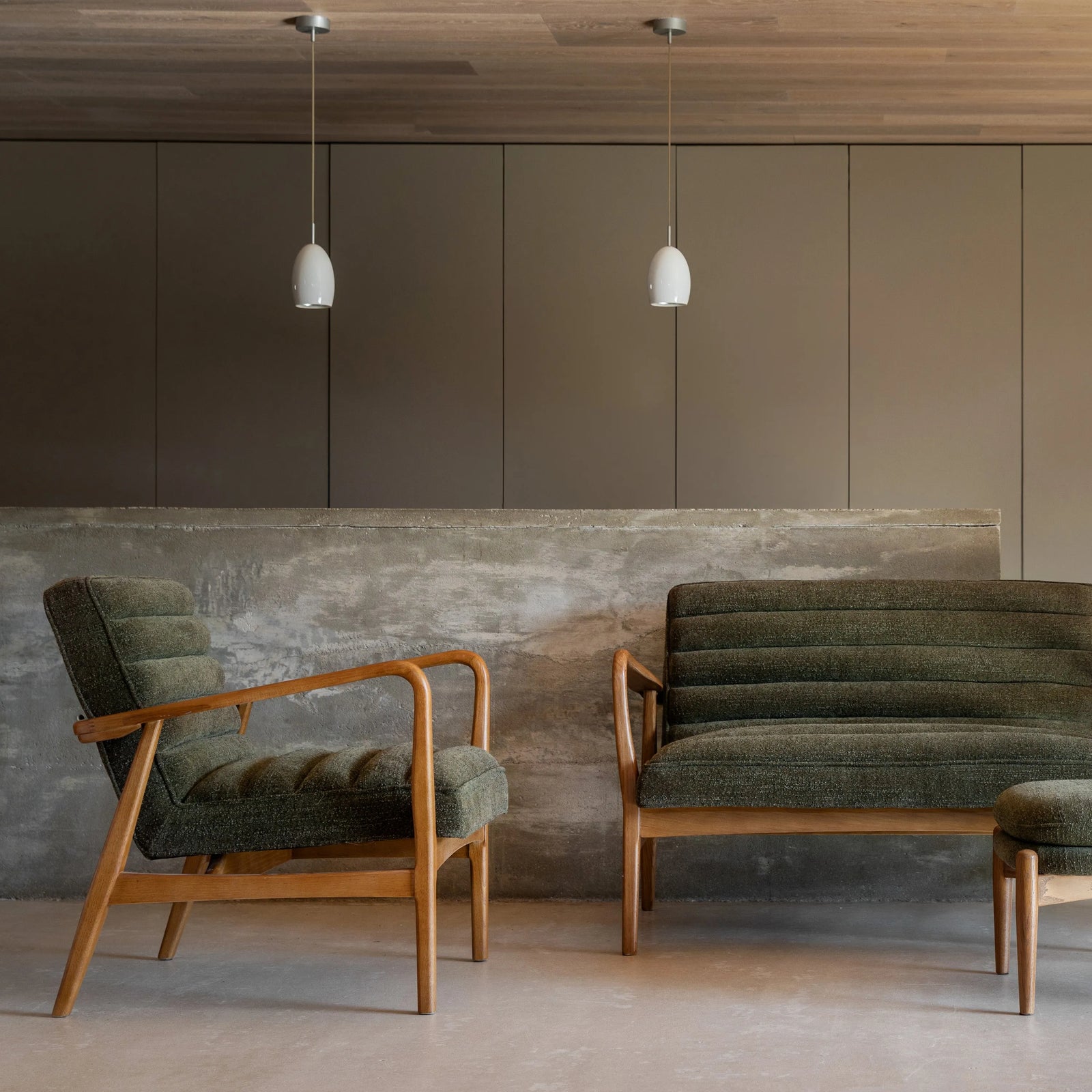 Fauteuil Datsun en tissu bouclé vert - 4