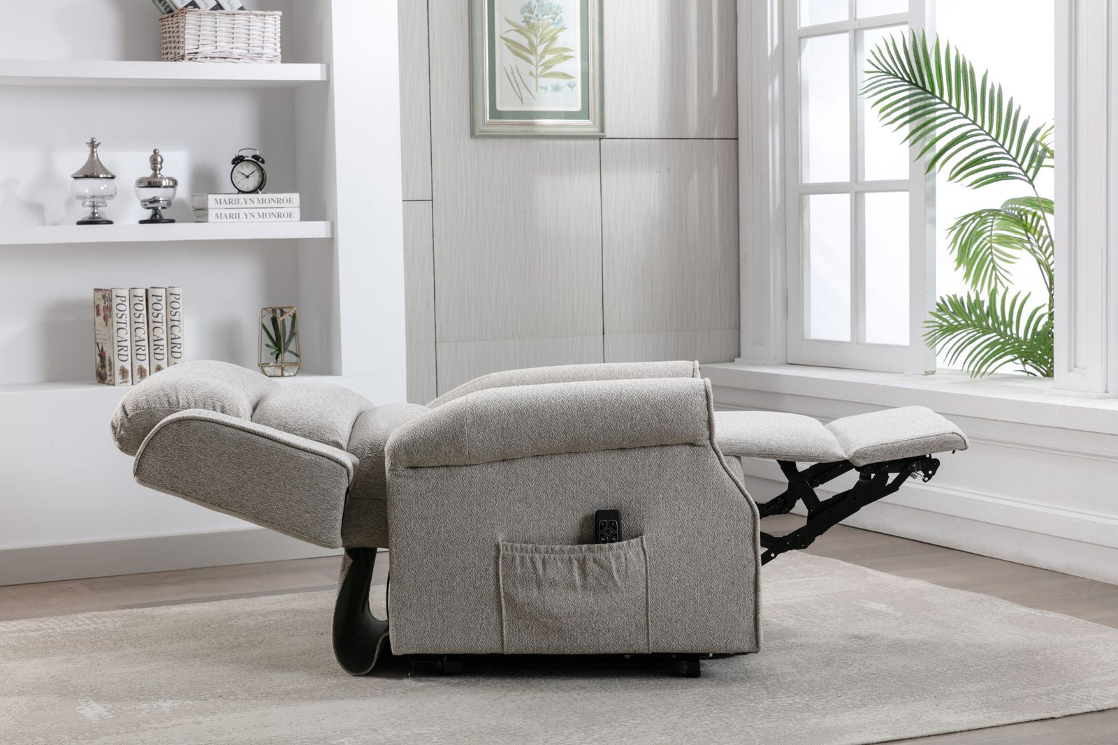 Alliance Mondiale du Mobilier Andover Fauteuil Releveur Inclinable en Tissu Lin - 3