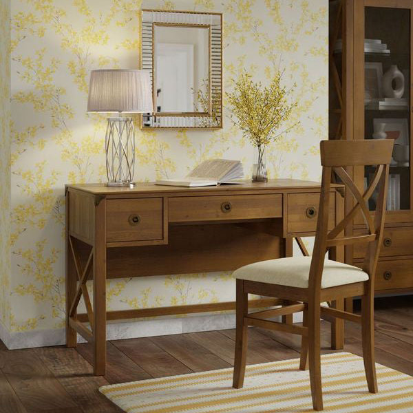 Balmoral - Bureau avec 3 tiroirs style miel