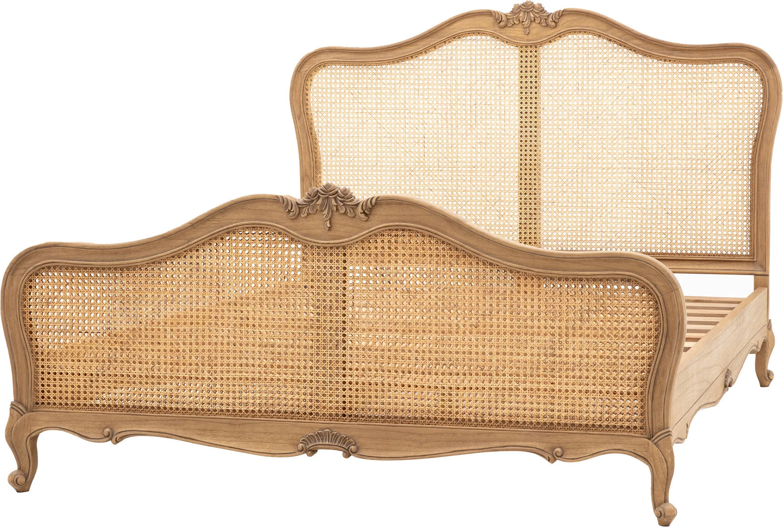 Chic Weathered Kingsize Cane Bed - 4