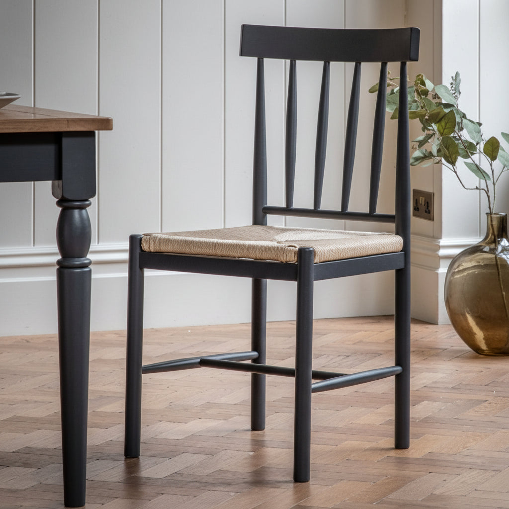 Chaise de Salle à Manger Eton - Lot de 2 en Finition Météorite