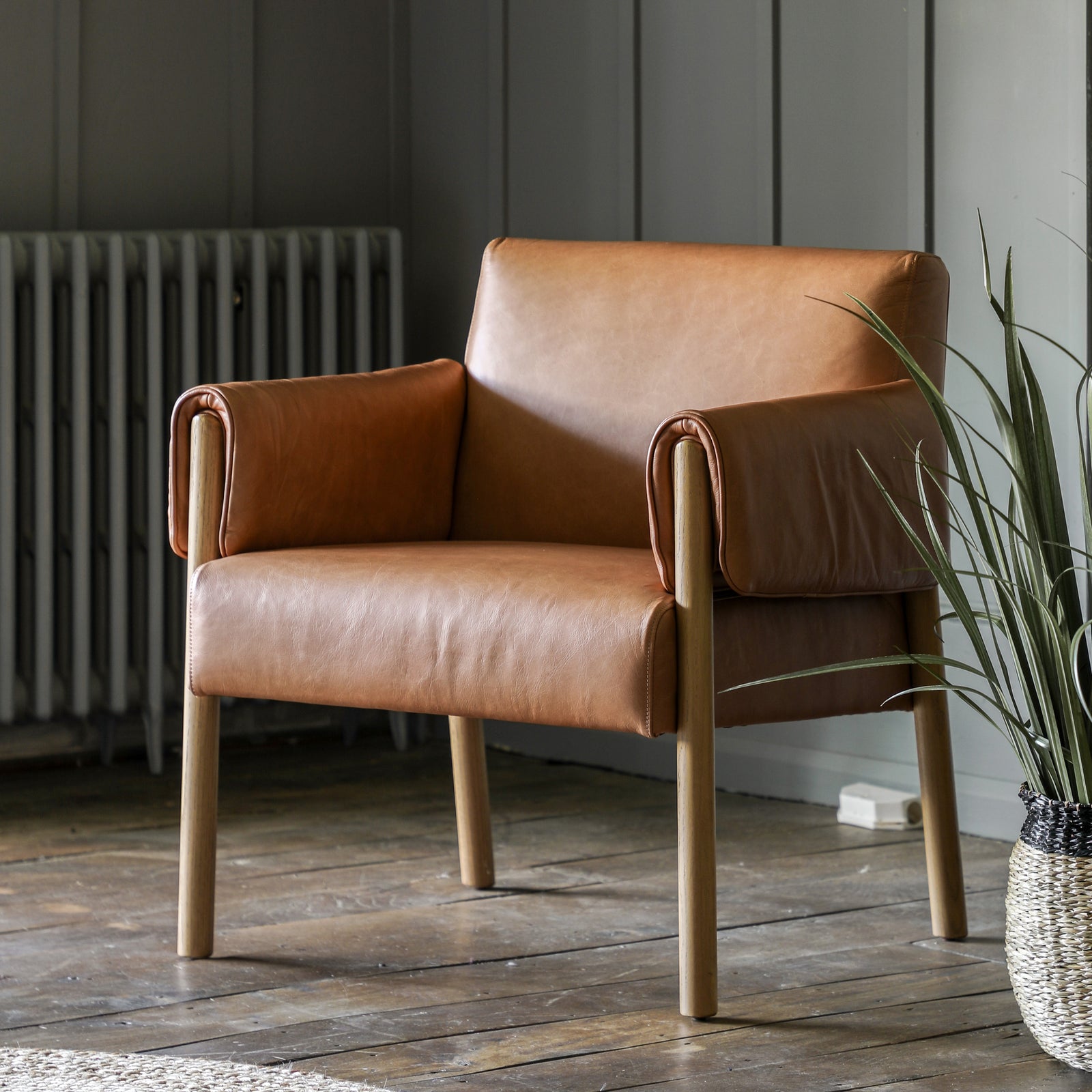 Fauteuil Stratford de en cuir marron