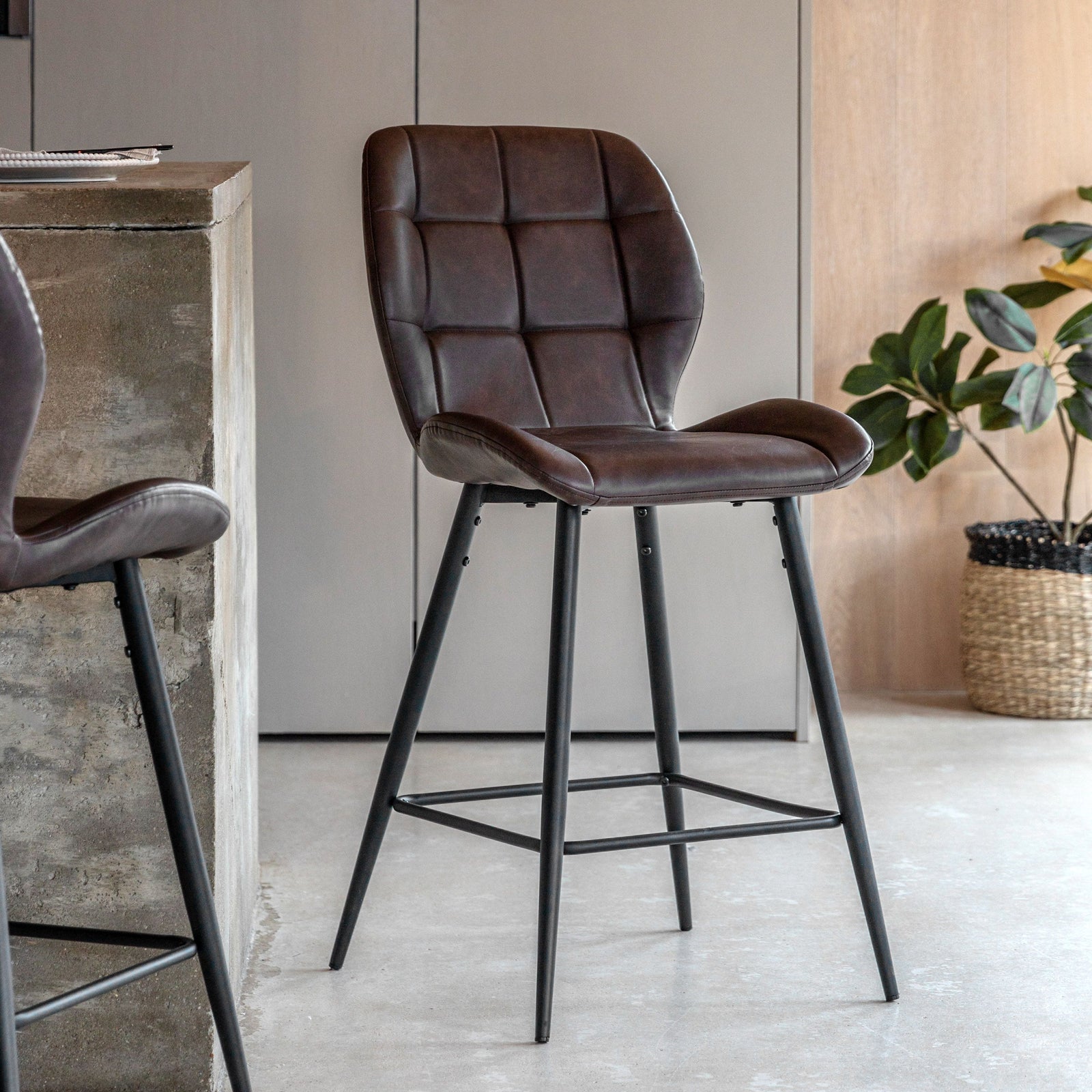 Manford 2 Tabourets Coloris Brun