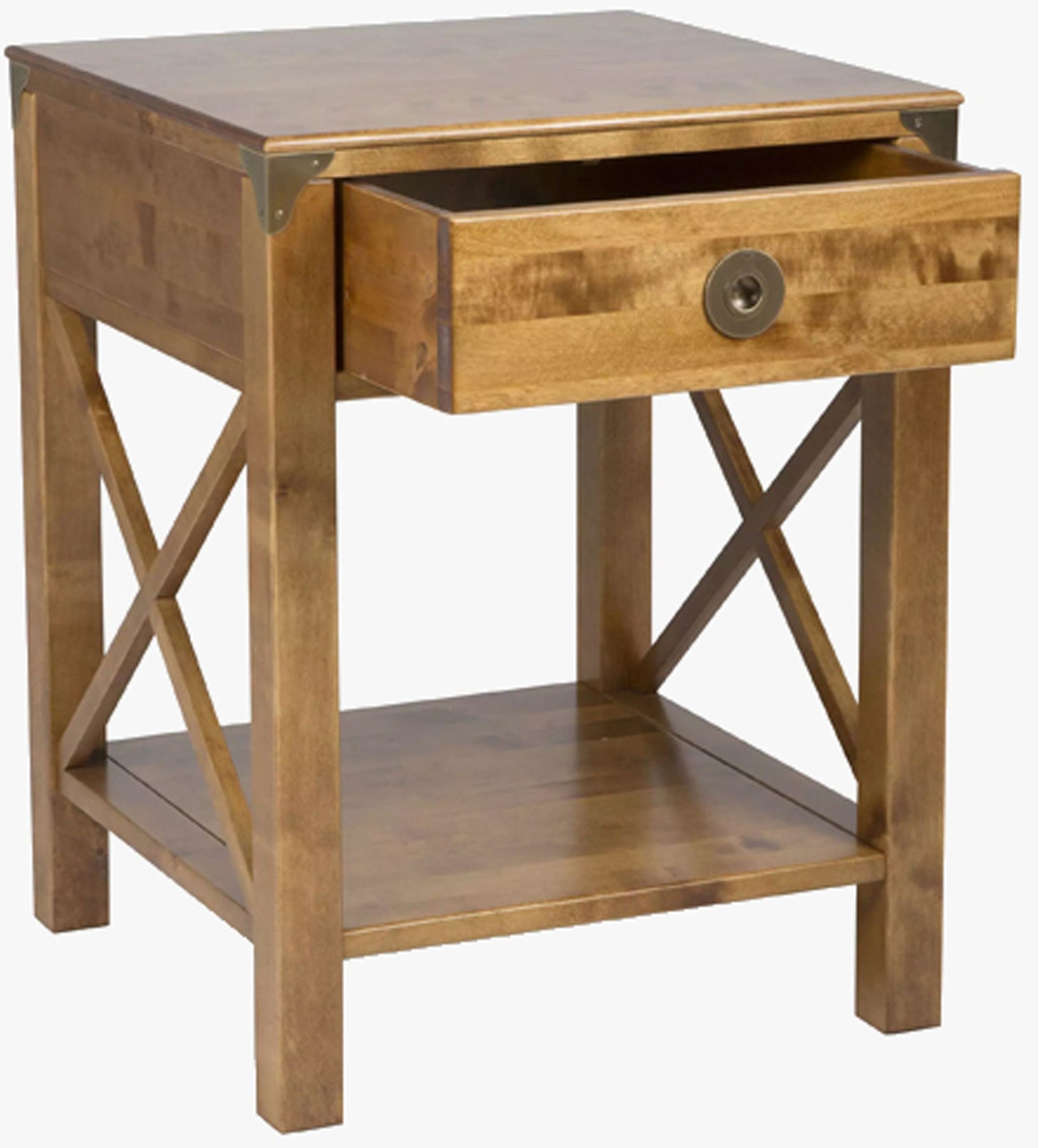 Lauréat de la récompense Balmoral Table d'appoint à 1 tiroir finition miel - 3