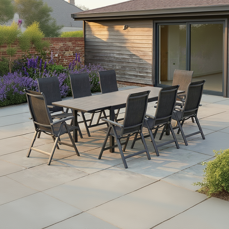 Ensemble de jardin Vidoo 8 places avec table extensible