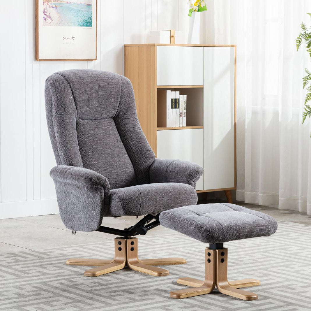 Chaise Hawaii en tissu gris anthracite Lille