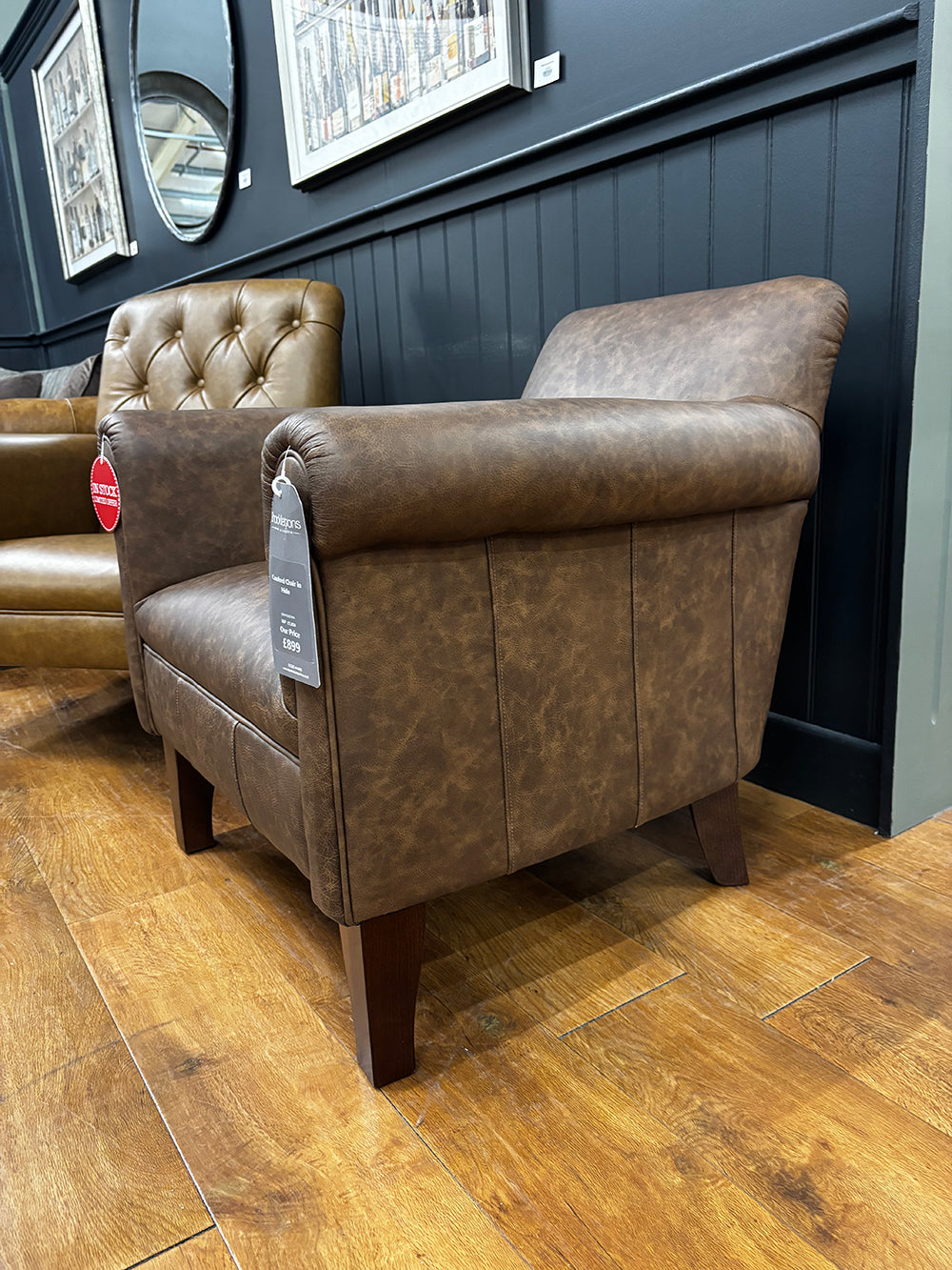 Camford Chair in Distressed Leather Hide - 4