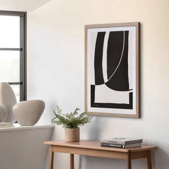 Galerie Direct Toile Encadrée Abstraite Noir et Blanc