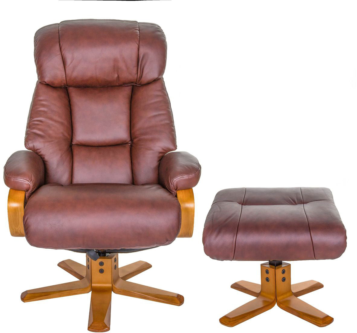 Fauteuil Nice en cuir marron foncé - 3