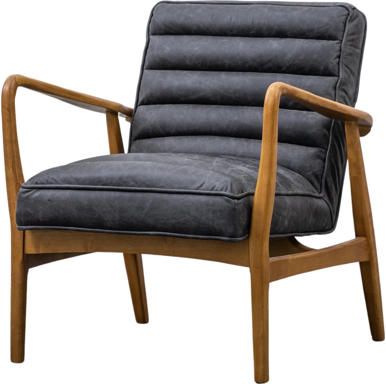 Fauteuil Datsun en Cuir Noyer Antique - 6