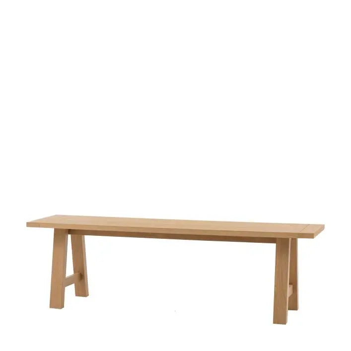 Banc Eton à tréteaux en finition naturelle - 6