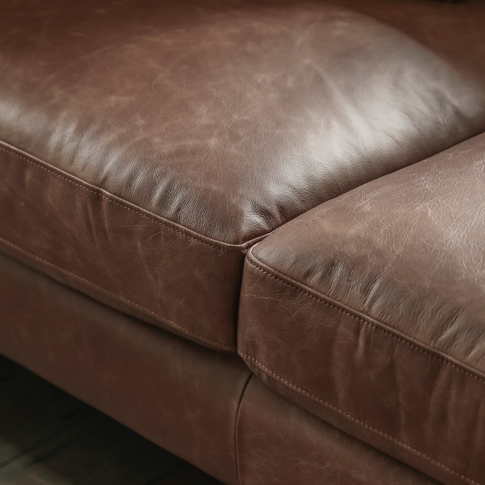 Fauteuil Osborne en Cuir Marron Vintage - 6