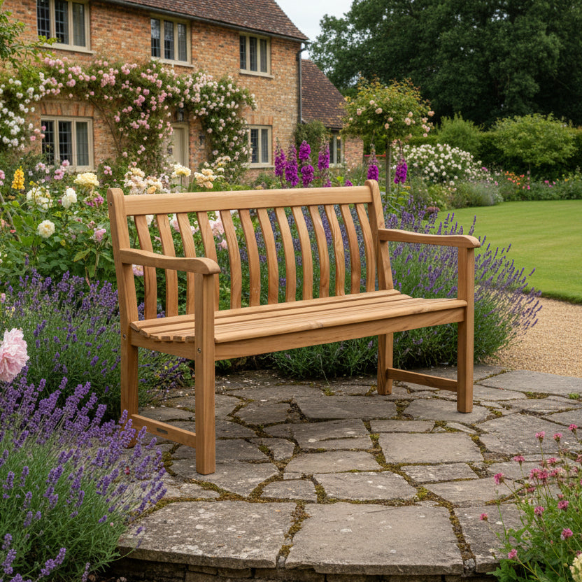 Chaise longue de jardin Broadfield 4 pieds en teck