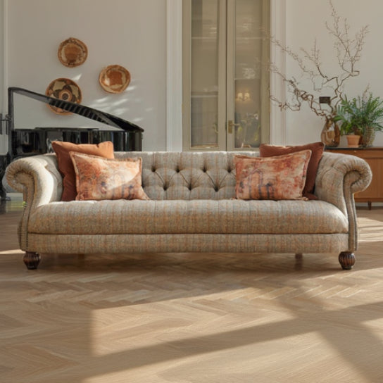 Canapé taille intermédiaire Caledonian en tissu Bracken Herringbone