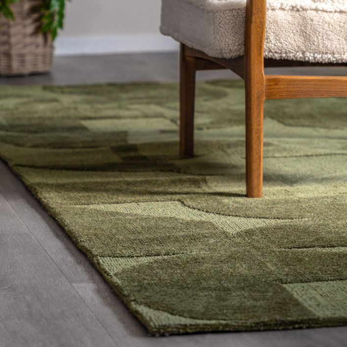 Tapis Cortland Olive à Motifs Géométriques 160x230 cm