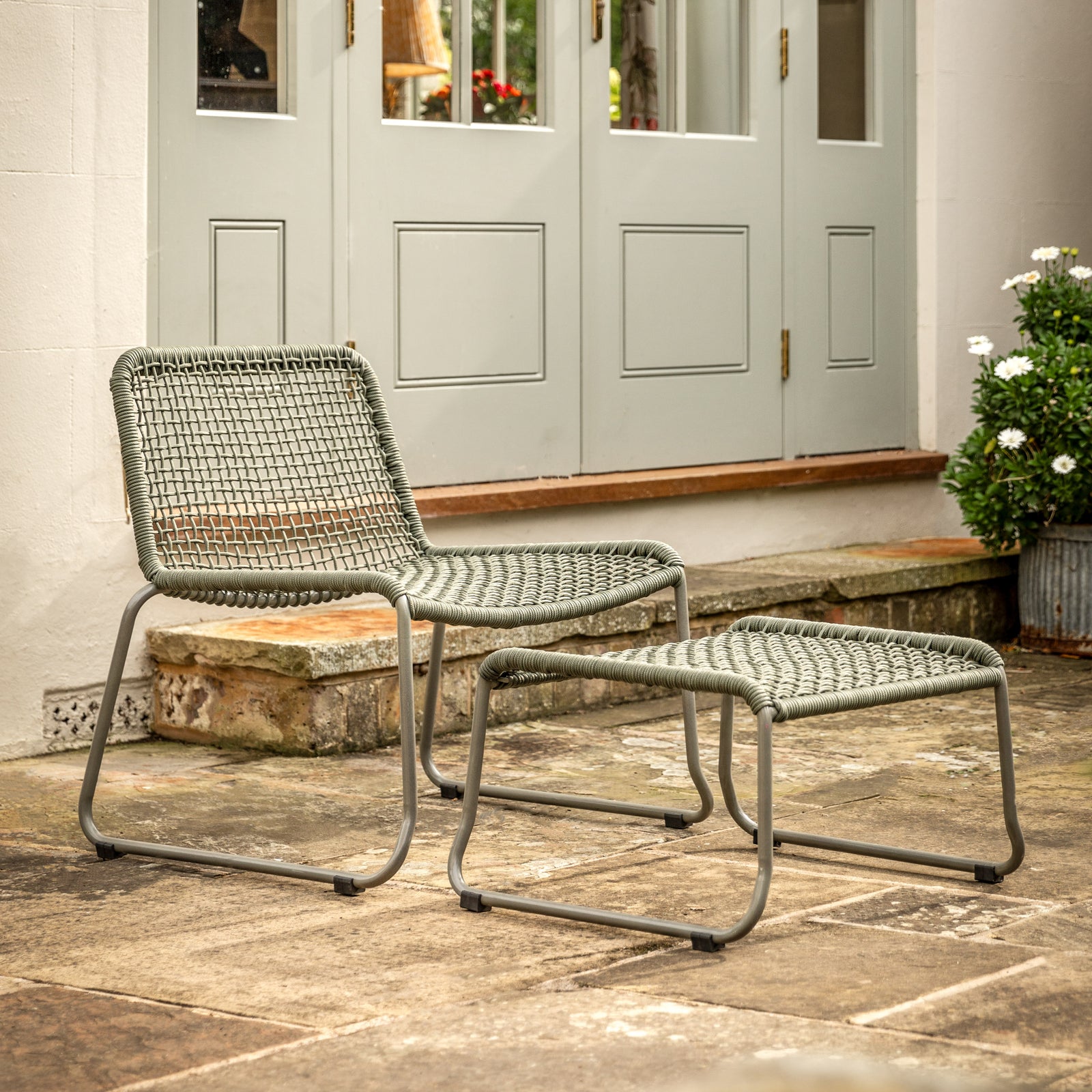 Fauteuil de relaxation Gallery Garden Sassano avec repose-pieds Vert