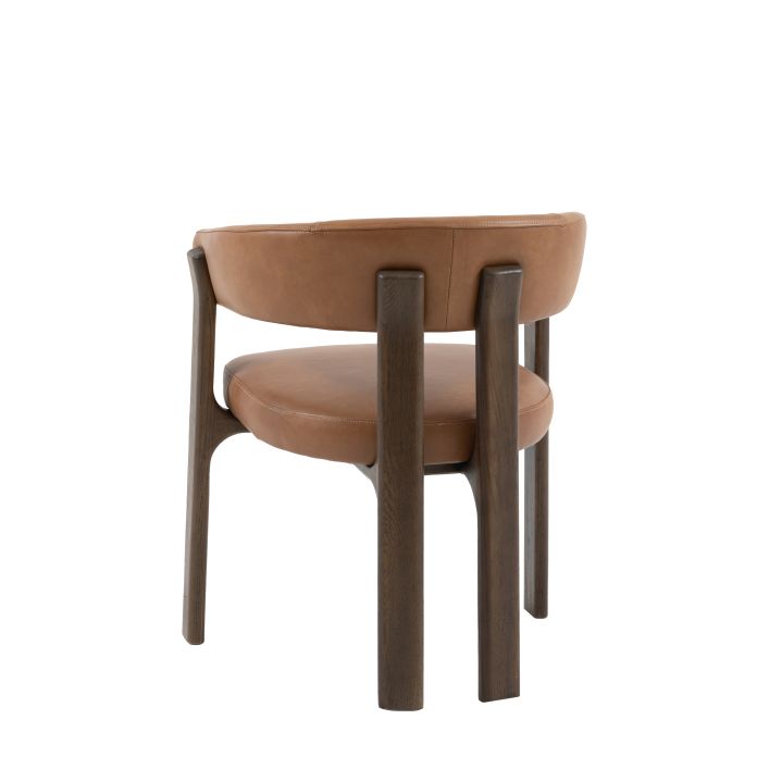 Chaise de repas Onda en cuir marron - 9