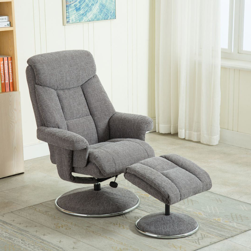 Alliance Mondiale du Meuble Fauteuil Relaxation Pivotant Biarritz en Gris Lisbonne