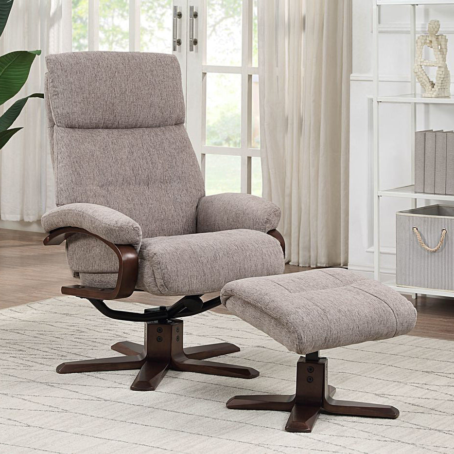 Chaise Relaxation Rotative Vienna Gris Taupe Tissu