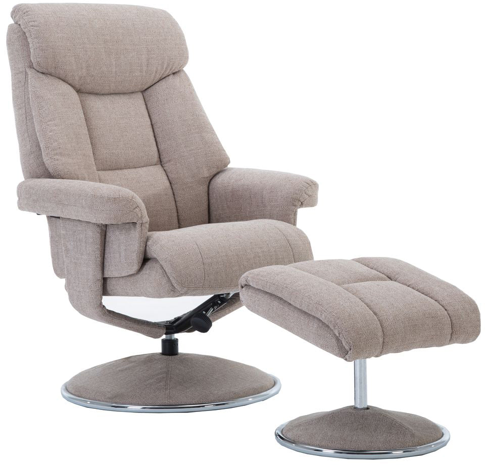 Fauteuil inclinable rotatif Biarritz en tissu Lisbonne blé - 5