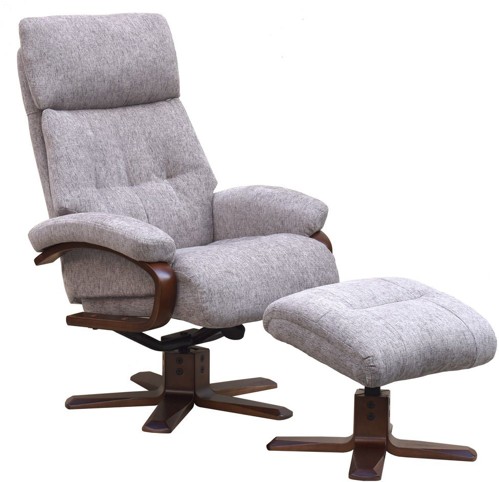Chaise Relaxation Rotative Vienna Gris Taupe Tissu - 3