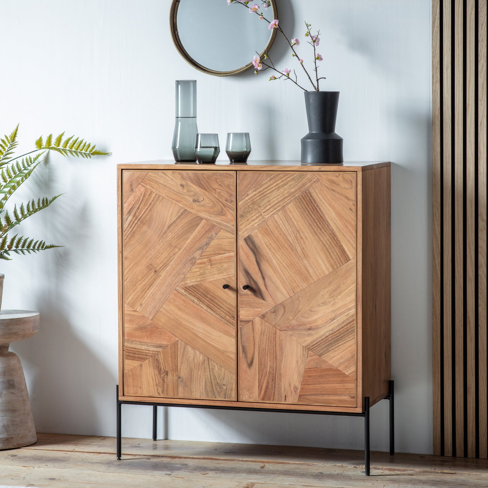 Buffet de rangement Oklahoma 2 portes en bois d'acacia