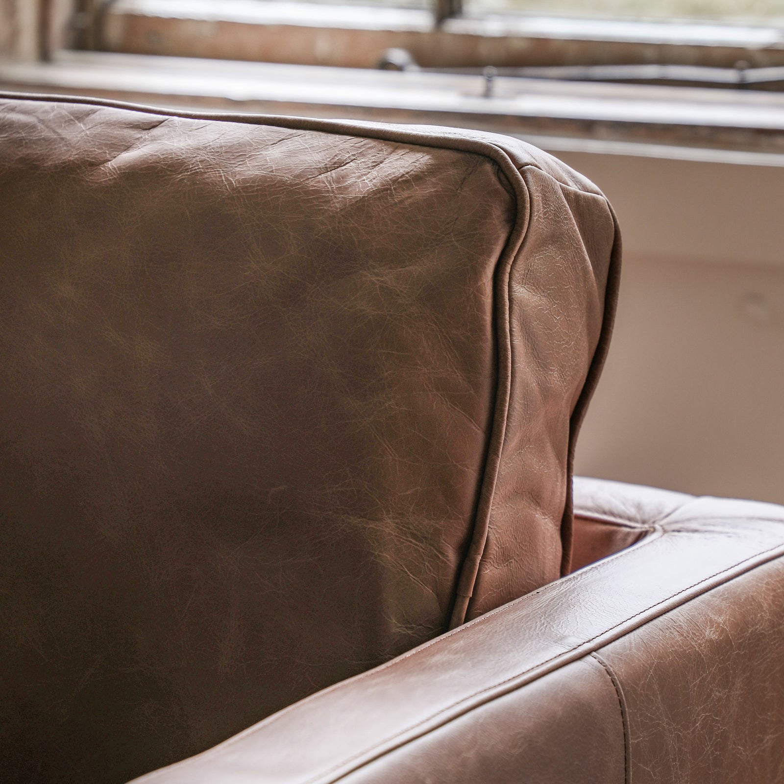 Fauteuil Osborne en Cuir Marron Vintage - 3