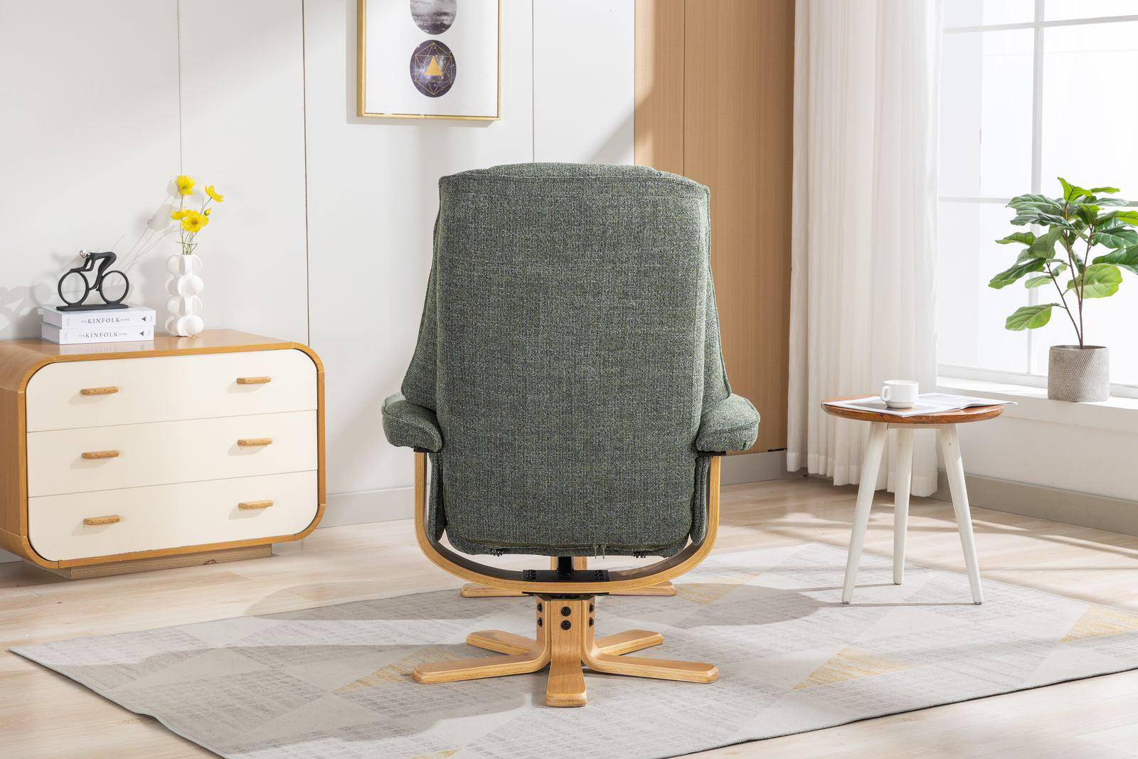 Alliance Mondiale du Mobilier Fauteuil Relax Pivotant Sardaigne en Tissu Cha Cha Fern - 6