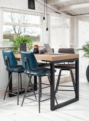 Chaise de bar Baker Dalton en bleu - 2