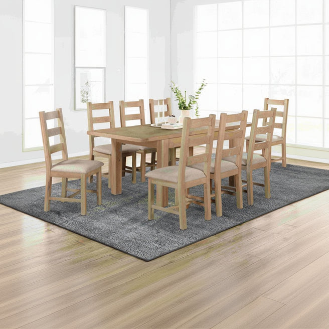 Papaya Foxington 140cm-200cm Butterfly Extending Dining Table - Natural Oak