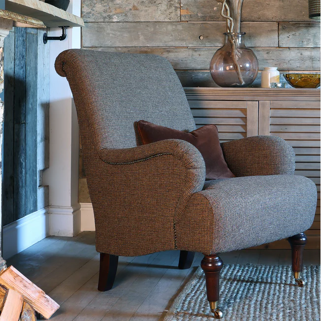 Chaise Kenmure en tissu Basalt Herringbone