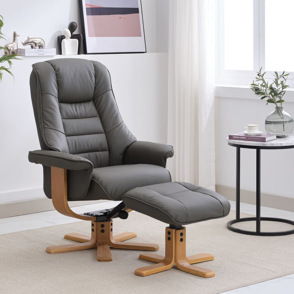 Alliance Mondiale du Mobilier Chaise Sardaigne en Cuir Cendré