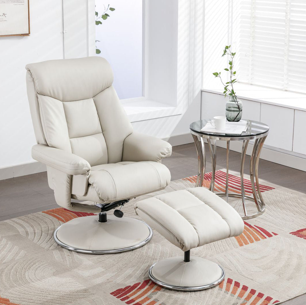 Biarritz Swivel Recliner Chair in Mushroom