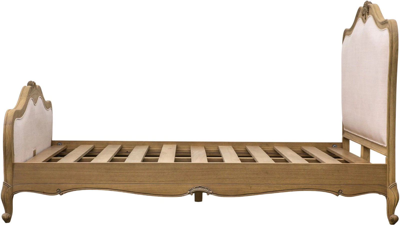 Chic Weathered Super King Linen Upholstered Bed - 8