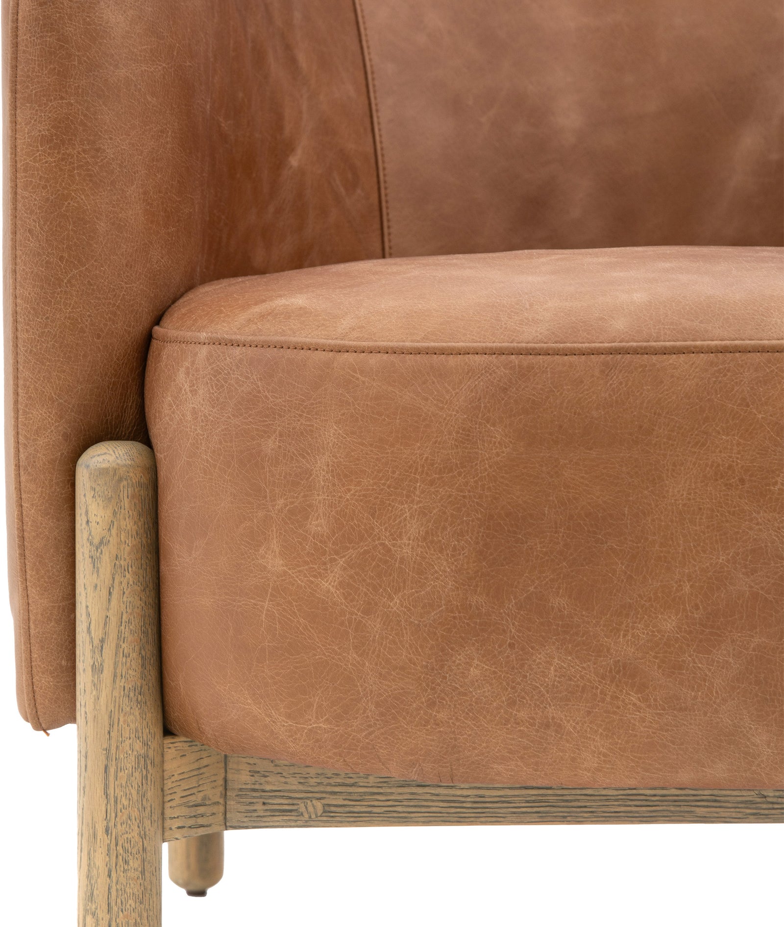 Fauteuil Tindon en Cuir Marron Vieilli - 5