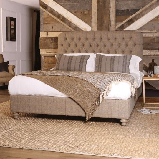 Sommier Berneray Super King Taille en Tissu Bracken Herringbone